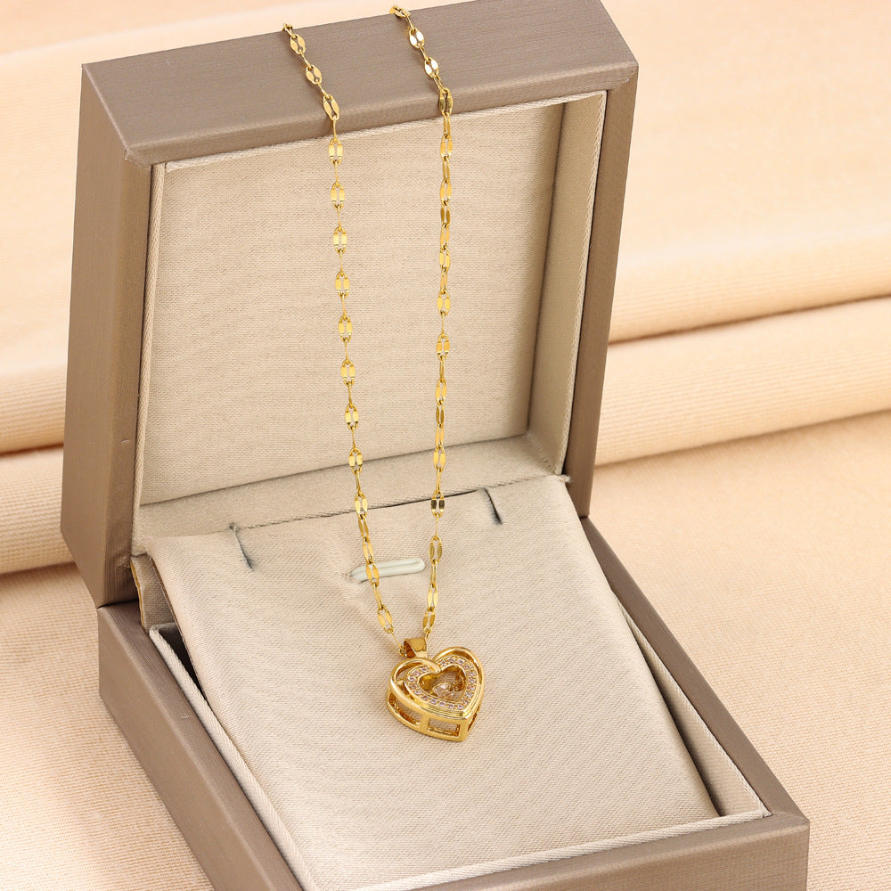 Sainishops™Double-layer Love Necklace With Rhinestones