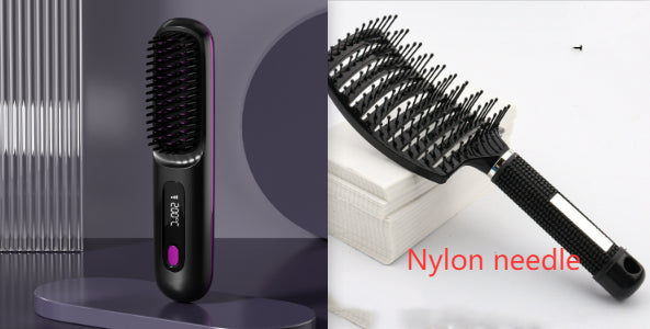 2 in 1 Wireless Hair Straightener and Curler Brush