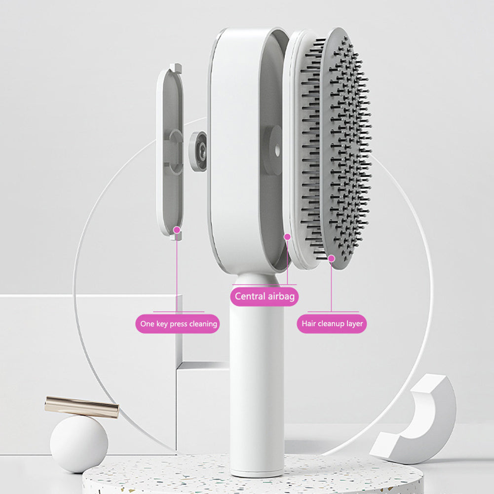 Self Cleaning Hair Brush Anti-Static Scalp Massage Comb