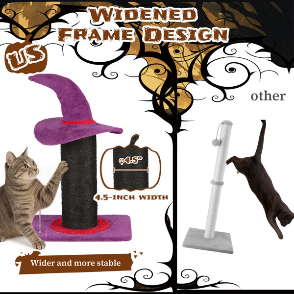Wizard Hat Cat Scratching Post With Spring Ball Toy For Indoor Cats