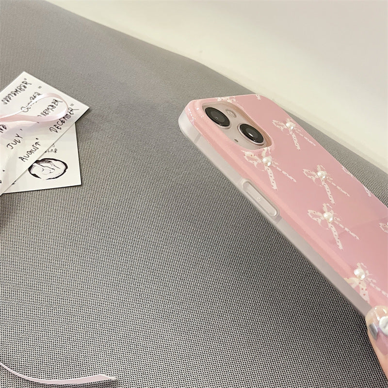 Girl Pearl Bow Stereo Phone Case