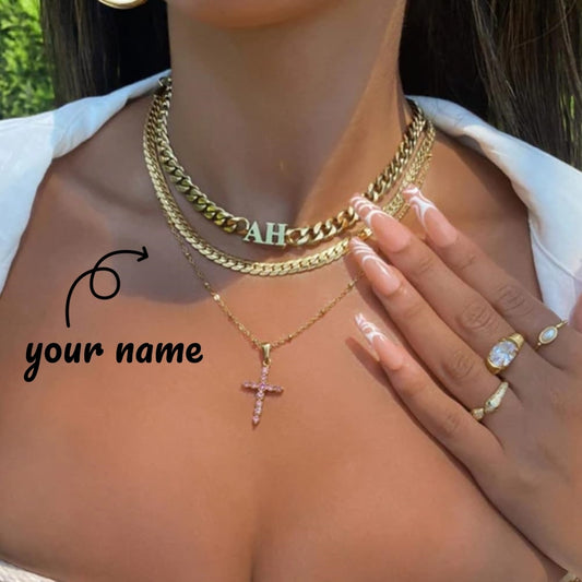Sainishops™Custom Letter English Name Necklace Stainless Steel