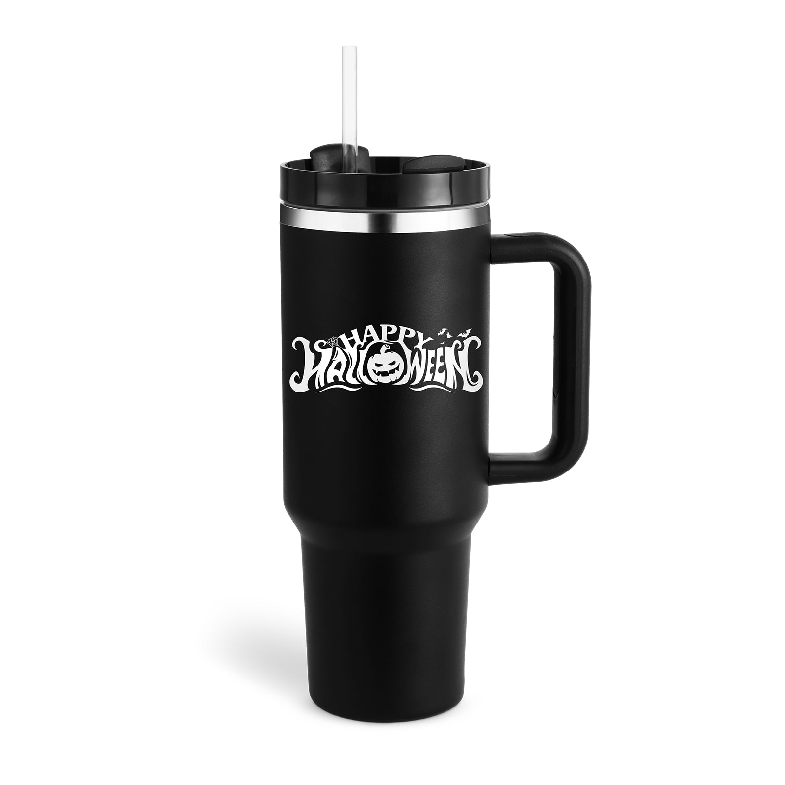 40oz Insulated Tumbler With Handle Straw Spill Proof