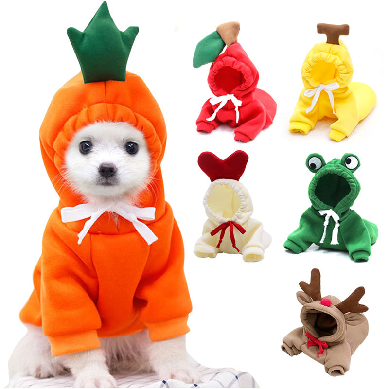 Sainishops™Cute Fruit Dog Hoodie Winter Warm Fleece Pet Clothes