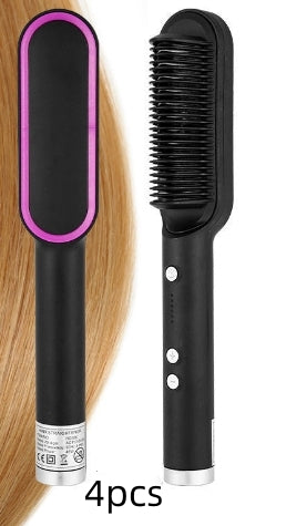 2 in 1 Ionic Hot Comb Straightener and Curling Hair Brush Tool