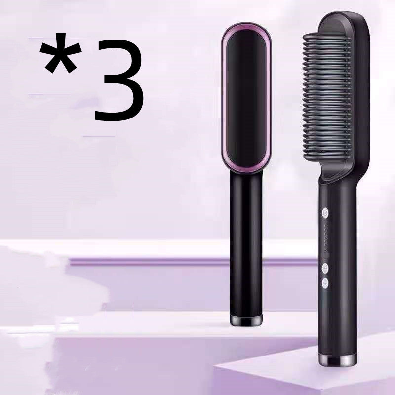 2 in 1 Ionic Hot Comb Straightener and Curling Hair Brush Tool