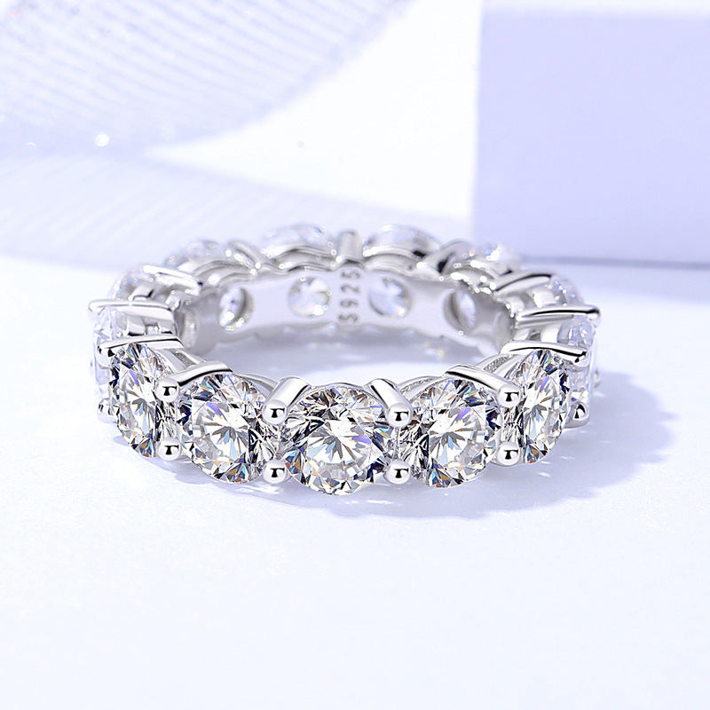 Sterling Silver Round Zircon Ring