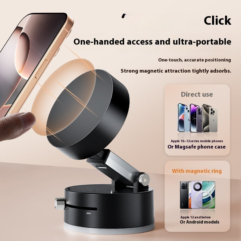 Strong Vacuum Suction Magnetic Car Bracket – 360° Rotation Phone/GPS Mount