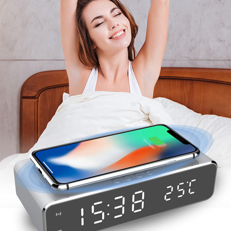 Sainishops™3in1 LED Digital Alarm Clock with Wireless Fast Charging Mirror Display & Thermometer