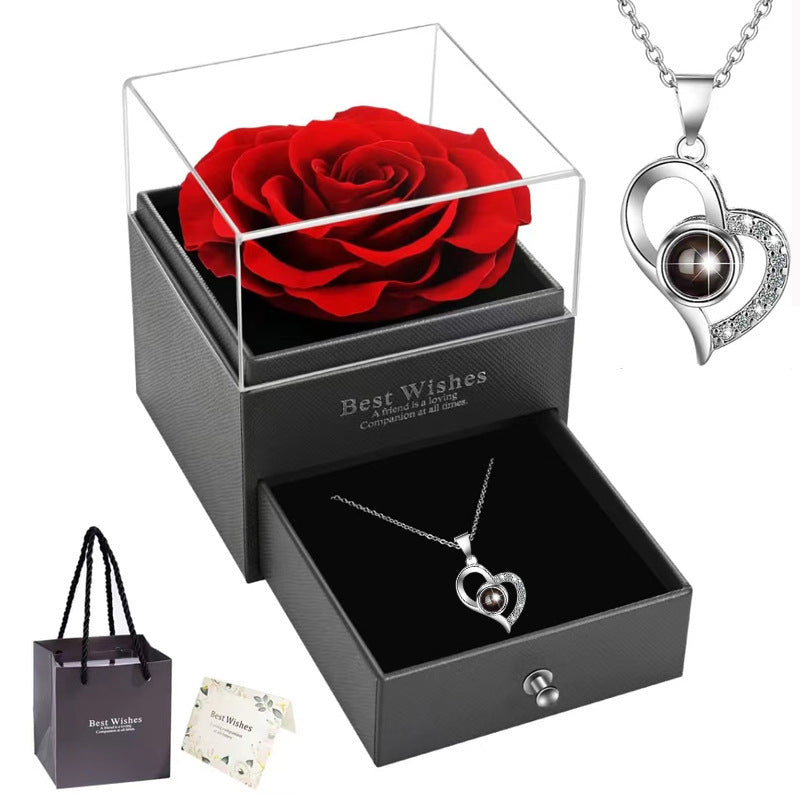 Sainishops™ Schmuckset aus Sterlingsilber mit geformter Halskette und Ohrringen