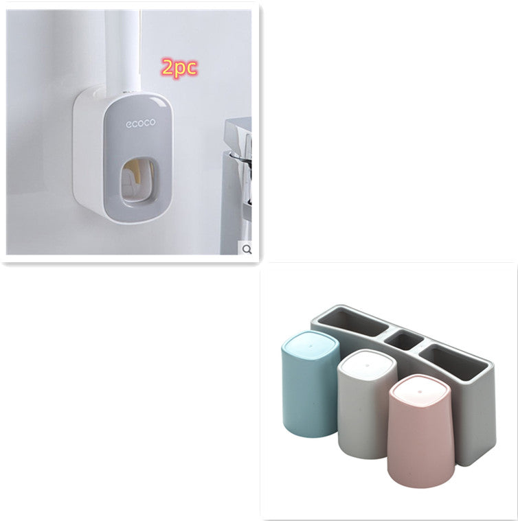 Wall Mounted Automatic Toothpaste Dispenser Bathroom Set