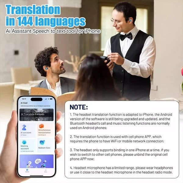 Sainishops™ Translator Earbuds 144 Languages Real Time