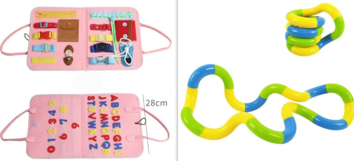 Sainishops™New Busy Book Children s Busy Board Dressing And Buttoning Learning Baby