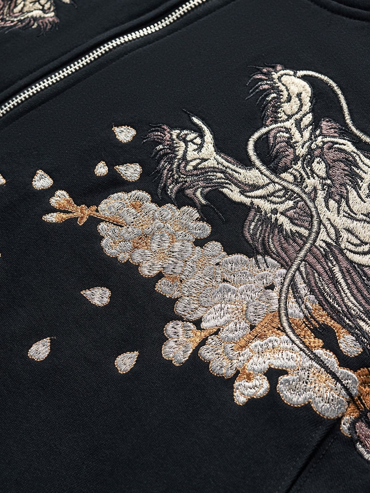 Herrenjacke im chinesischen Stil aus Polyester, locker geschnitten, bestickt